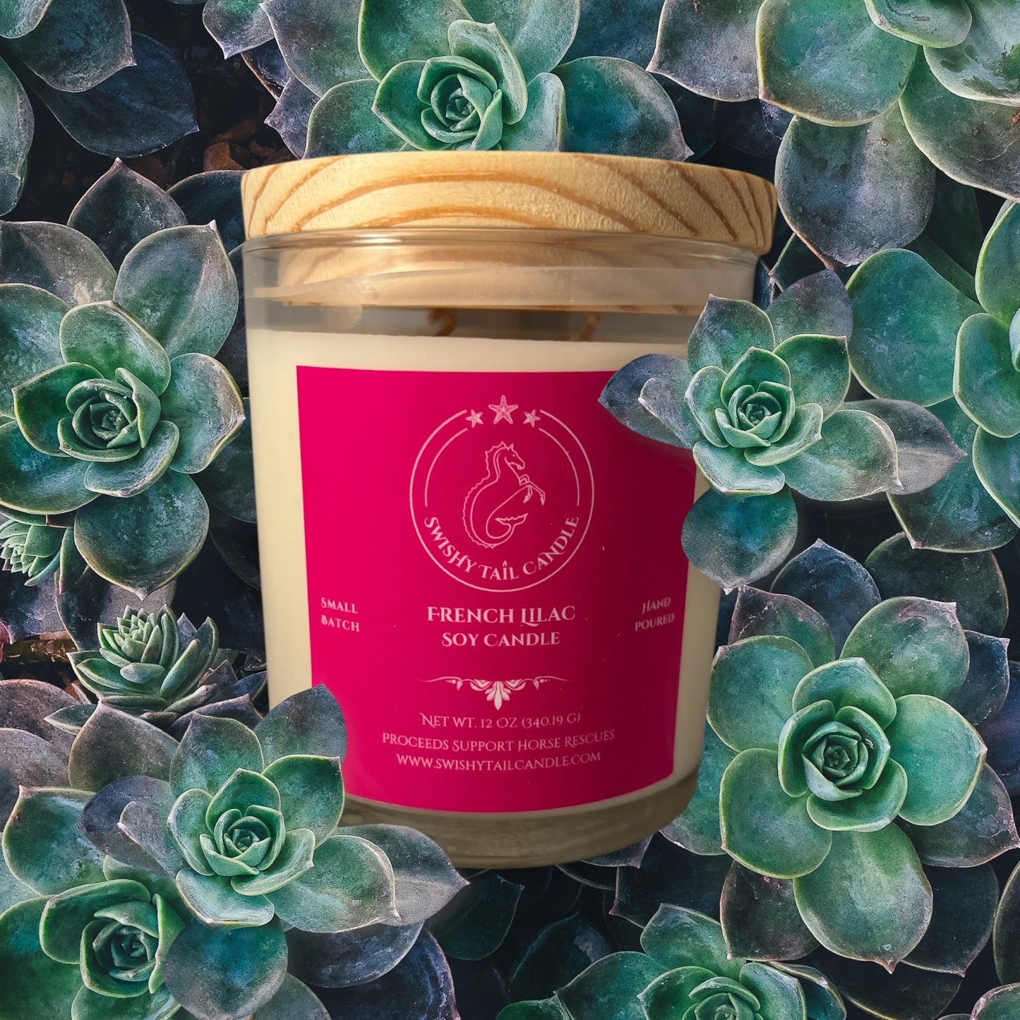 French Lilac Handmade Soy Candle Proceeds Support Horse Rescues